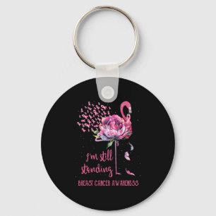 Llavero Cáncer de mama Sigo parado Cinta de Flamingo