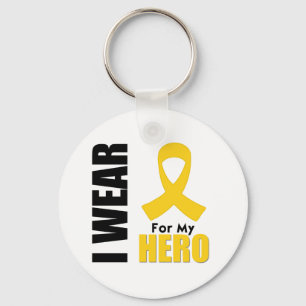 Llavero Cáncer De Niñez Que Uso Cinta De Oro Para Mi Héroe