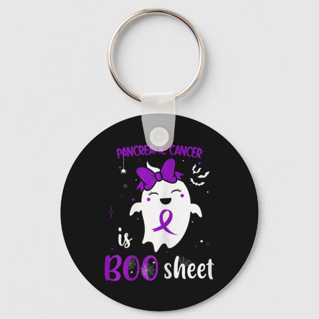 Llavero Cáncer de páncreas es chicle Halloween Cute Ghos (Anverso)