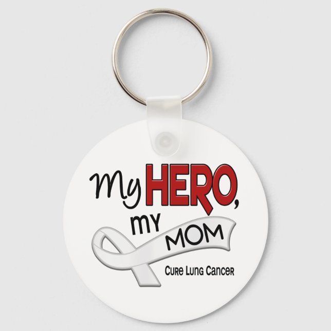Llavero Cáncer de pulmón MI HÉROE MI MOM 42 (Anverso)
