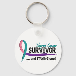 Llavero Cáncer de tiroides del superviviente 8