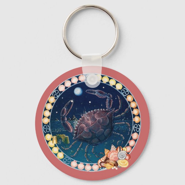 Llavero Cáncer de Zodiaco - ¡Personalizar! (Anverso)
