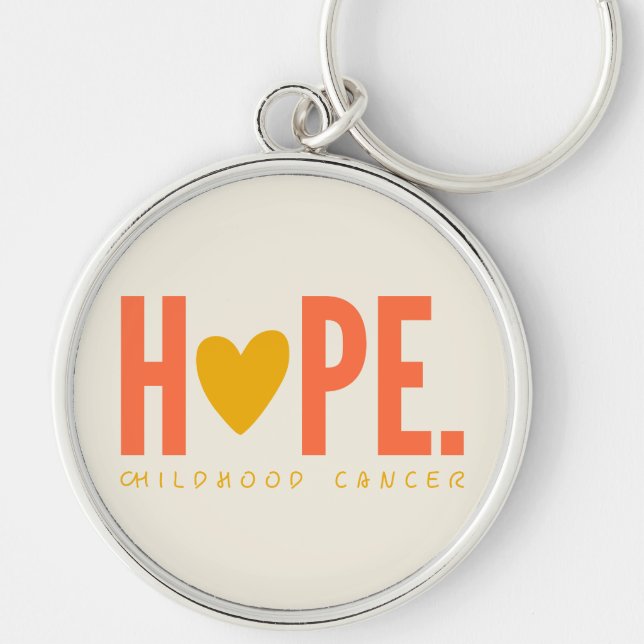 Llavero cáncer infantil HOPE oro corazón (Frente)