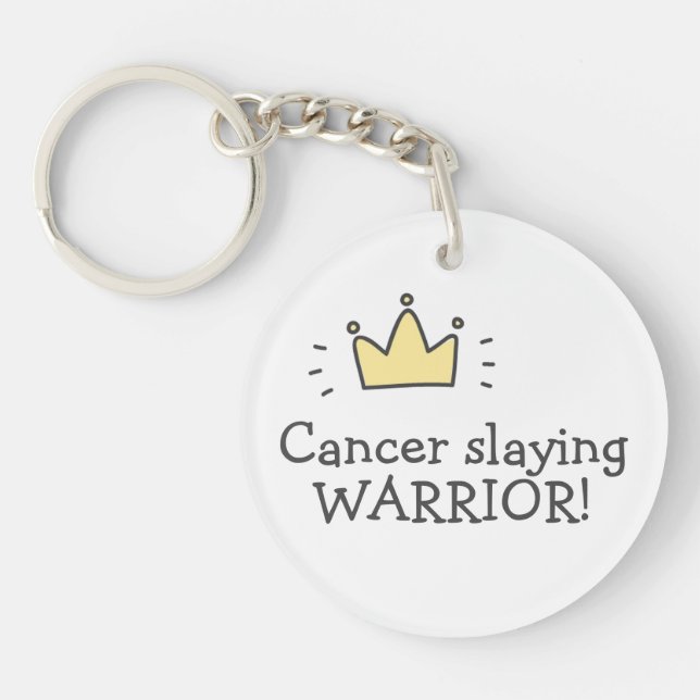 Llavero ¡Cáncer matando a WARRIOR! Lucha contra el cáncer (Frente)