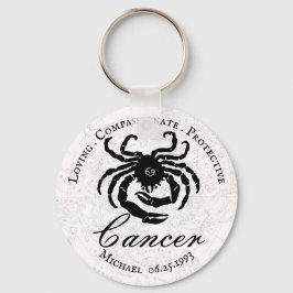 Llavero Cáncer Rasgos de Astrología Zodiaca Personalizado 