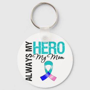 Llavero Cáncer tiroideo SIEMPRE MI HÉROE MI Mamá