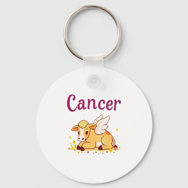 Llavero Cáncer Zodiac Cow Png, Cáncer curado (Anverso)