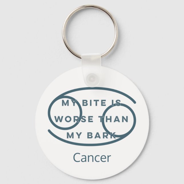 Llavero Cáncer Zodiac Rótulo Fun Cita Azul Textos Cumpleañ (Anverso)