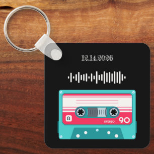 Llavero Canción personalizada QR Code Mensaje Retro Casset