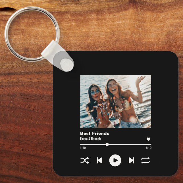 Llavero Canción personalizado Código QR Besties Foto de am (Anverso)