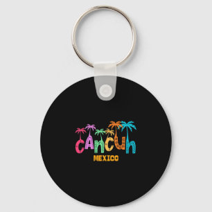 Llavero Cancun México Árbol De Palma Tipografía Colorida D
