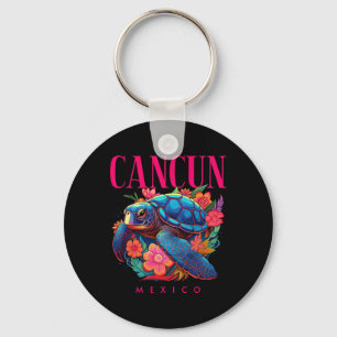 Llavero Cancun México Floral Playa Tortuga Recuerdo