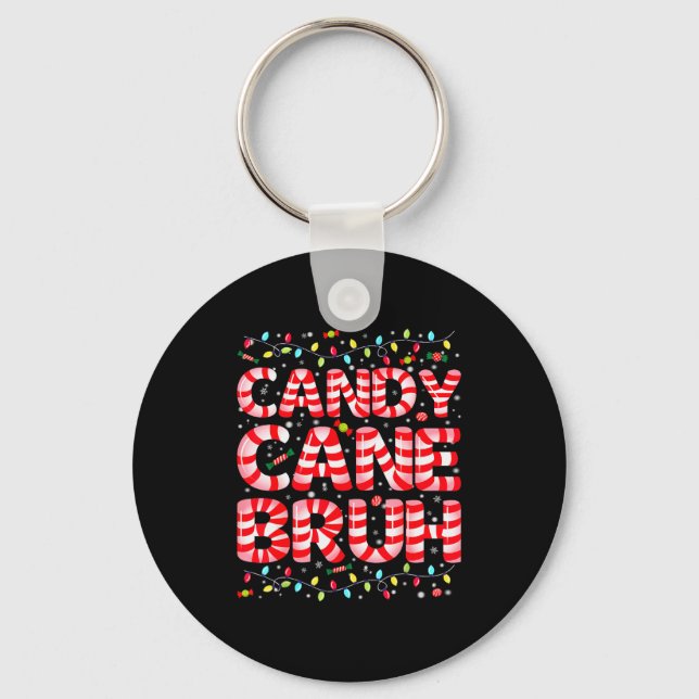 Llavero Candy Cane Bruh Tree Light Pjs Christmas Xmas Men  (Anverso)
