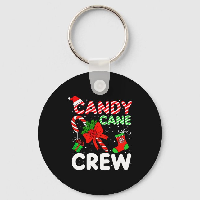 Llavero Candy Cane Crew Christmas Funny Xmas Matching Fami (Anverso)