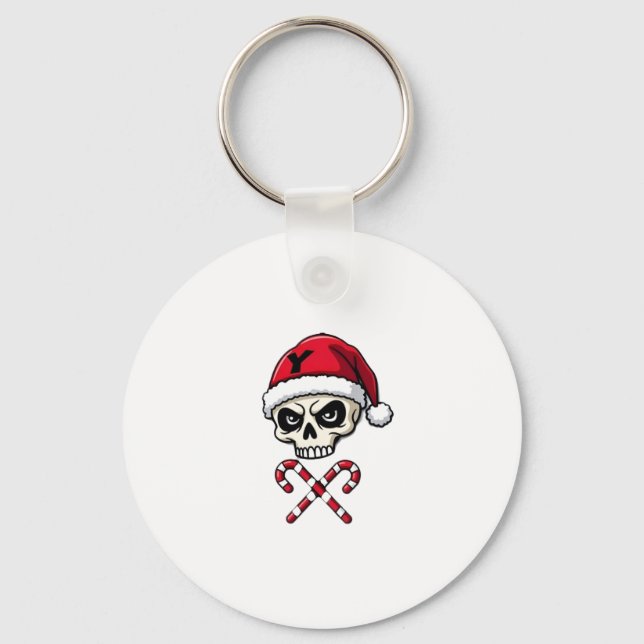 Llavero Candy Cane Crew Skull Christmas 2025 Funny Men Boy (Anverso)