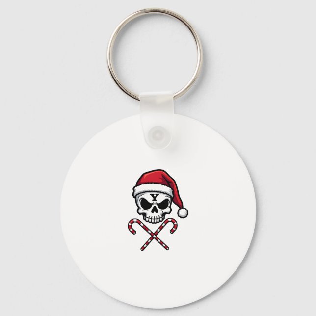 Llavero Candy Cane Crew Skull Christmas 2025 Funny Men Boy (Anverso)