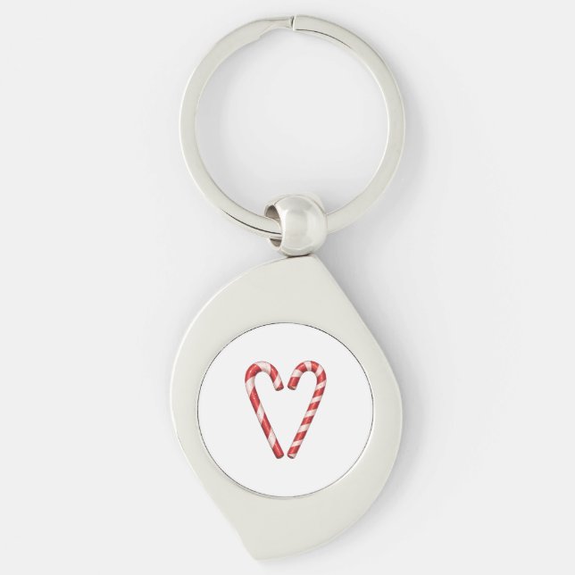 Llavero Candy Cane Heart Sweet Christmas Holiday (Anverso)