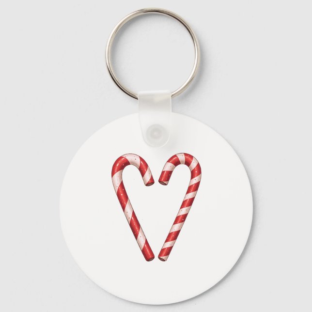 Llavero Candy Cane Heart Sweet Christmas Holiday (Anverso)