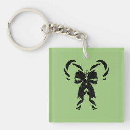 Llavero Candy Canes with Pine Needles & Bow