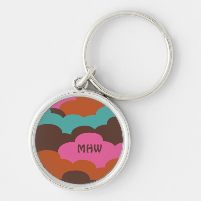 Llavero Candy Clouds personalizado monograma cadenas de cl (Frente)