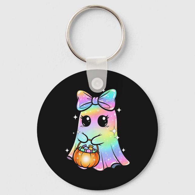 Llavero Candy Ghost Shirt Rainbow Bow Trick O Funny (Anverso)