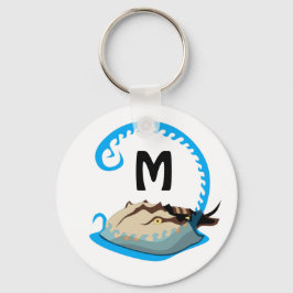 Llavero Cangrejo herradura en el monograma del agua