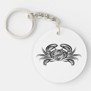 Llavero Cangrejo tribal blanco y negro
