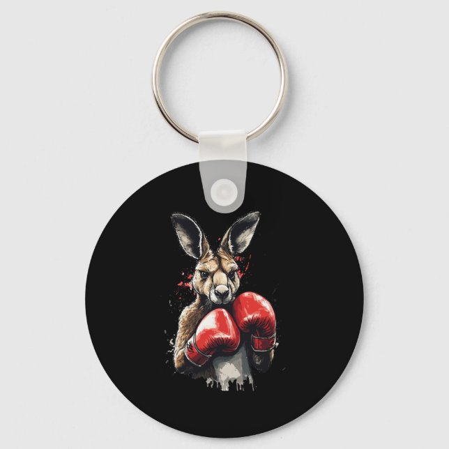 Llavero Canguro De Boxer Gracioso Con Guantes De Boxeo Luc (Anverso)