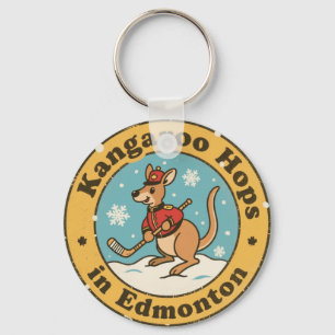 Llavero Canguro de Hockey Divertido Edmonton