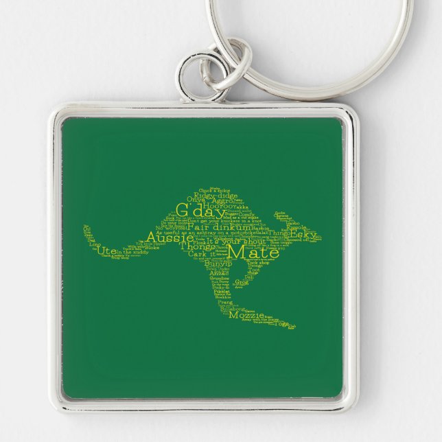 Llavero Canguro hecho de jerga australiana (Frente)