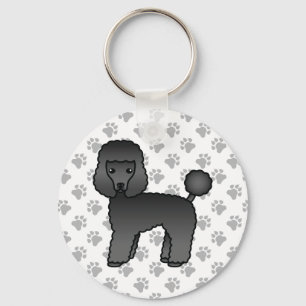 Llavero Caniche de juguete negro perro de dibujos animados