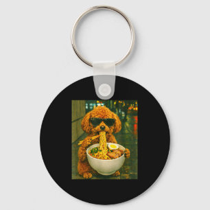 Llavero Caniche juguete comiendo fideos ramen meme retro u