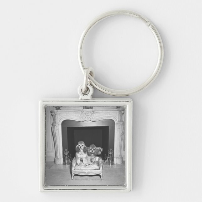 Llavero Caniches miniatura que se sientan delante de la (Frente)