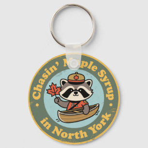 Llavero Canoa de Mapache Retro de North York