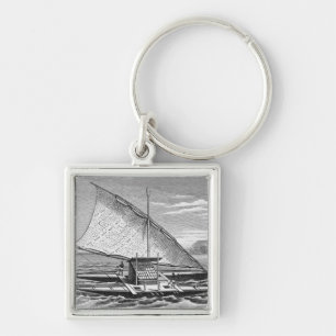 Llavero Canoa doble del Fijian de la historia de