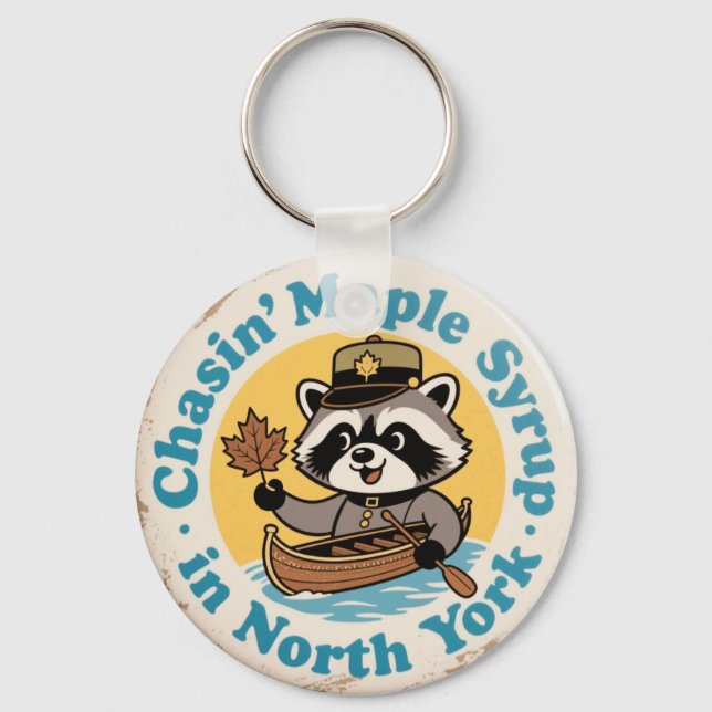 Llavero Canoa Mapache Retro North York (Anverso)