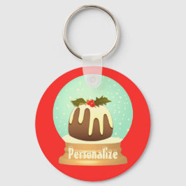 Llavero Cañón de ciruelas de nieve pastel de invierno verd