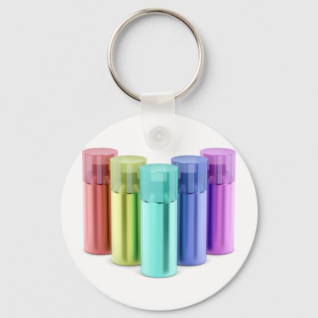 Llavero Cañones de aerosol multicolores (Anverso)