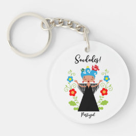 Llavero Cantante de fado con barcos de caravanas portugues