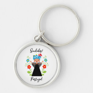 Llavero Cantante de fado con barcos de caravanas portugues