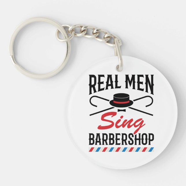 Llavero Cantantes de Barbershop de Real Men (Frente)