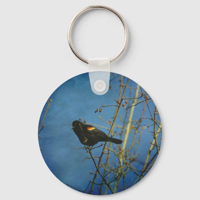 Llavero Canto de Black Bird de ala roja (Anverso)