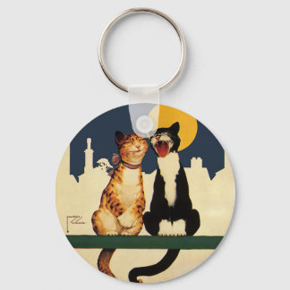 Llavero Canto de gatos vintage, animales graciosos y tonto