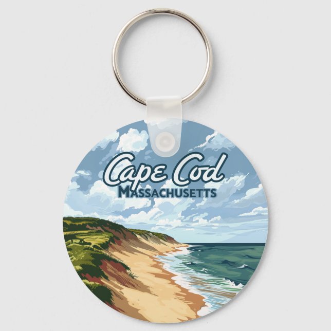Llavero Cape Cod Beach Seashore Massachusetts Blue (Anverso)