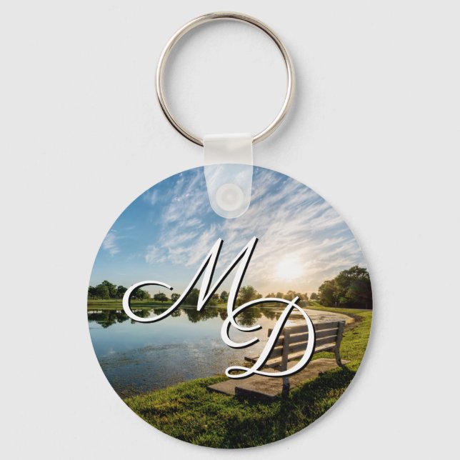 Llavero Cape Girardeau County Park Bench Sunset Keychain (Anverso)