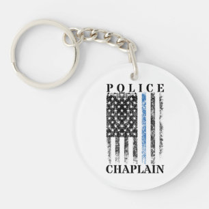 Llavero Capellán de policía bandera estadounidense USA