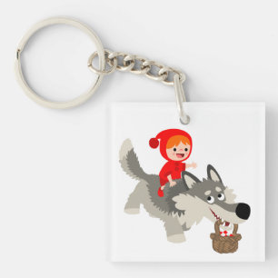 Llavero Caperucita Roja y Keychain acrílico del Lobo