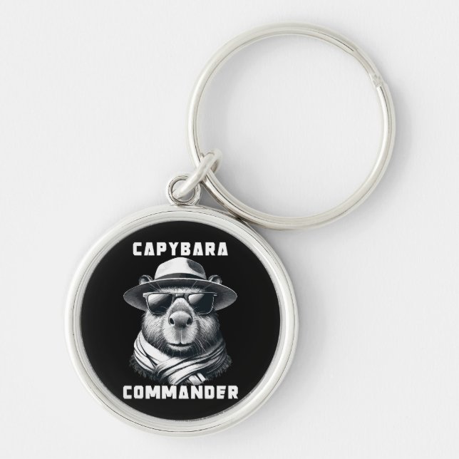 Llavero Capibara Con Gafas De Sol Capy Comandante (Frente)