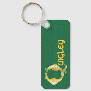 Llavero Capital decorativo de nudo céltico rectangular Q