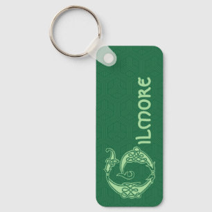 Llavero Capital decorativo G de nudo céltico rectangular